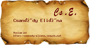 Csanády Eliána névjegykártya
